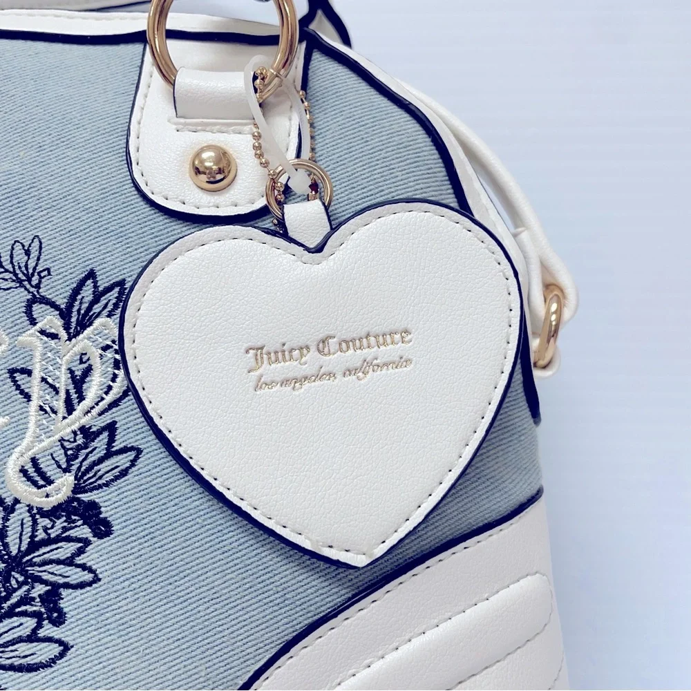 NWT Juicy Couture Denim Heritage Satchel - Picture 3 of 10